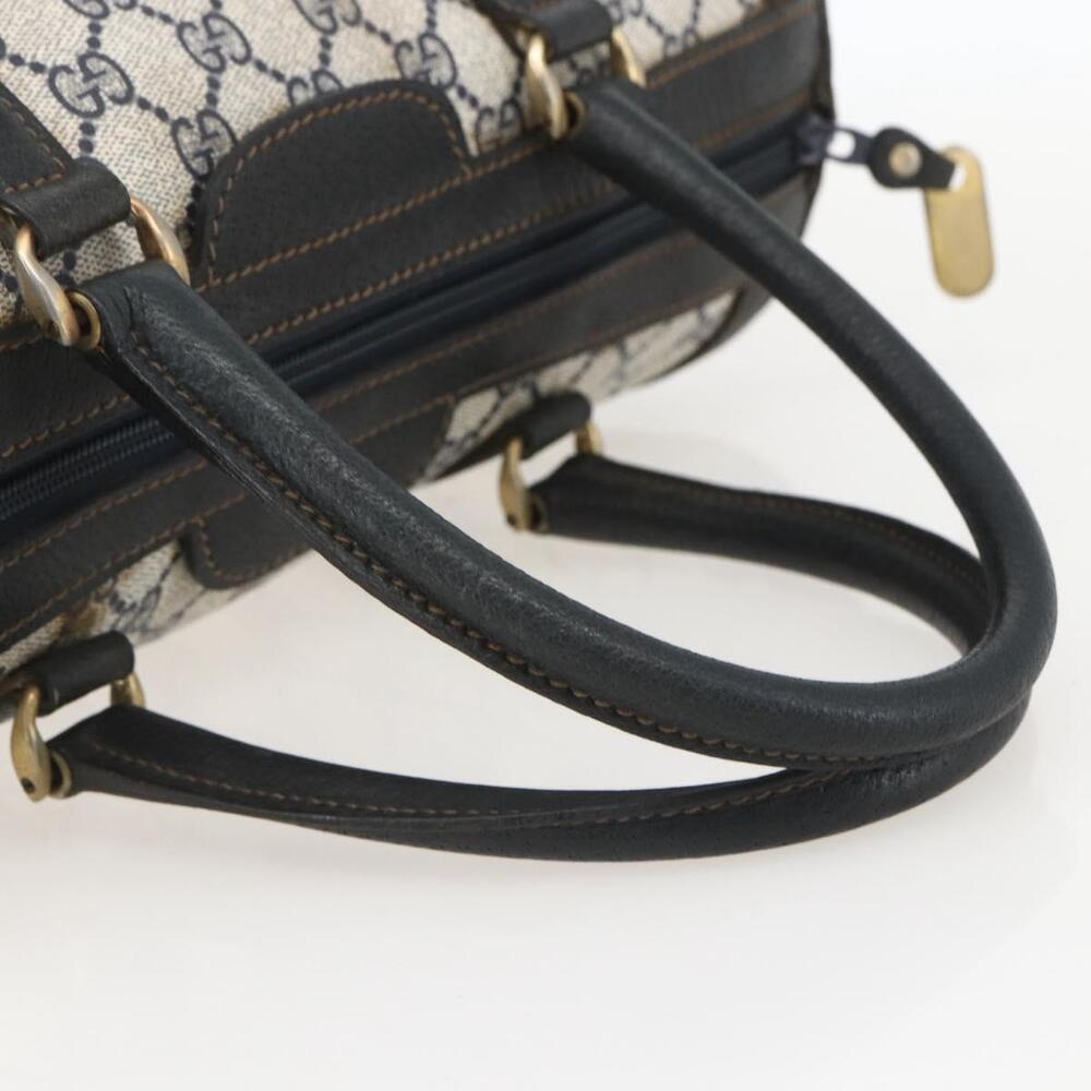 GUCCI GG Supreme Hand Bag PVC Navy Gold Auth ka1142 - Picture 7 of 16